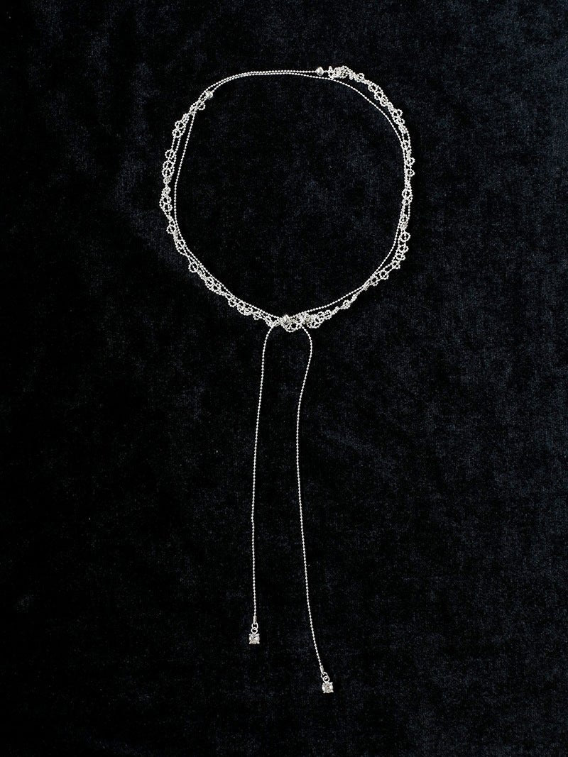Multi-Wear Hollow Lace Adjustable Pull-Tie Choker Necklace - floysun
