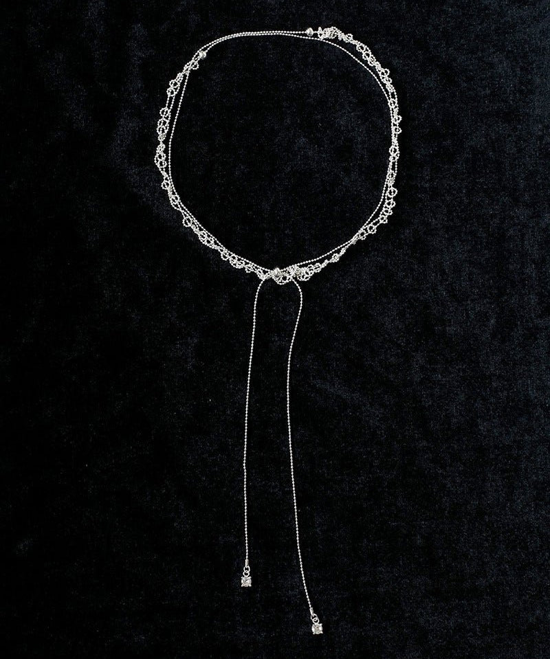Multi-Wear Hollow Lace Adjustable Pull-Tie Choker Necklace - floysun