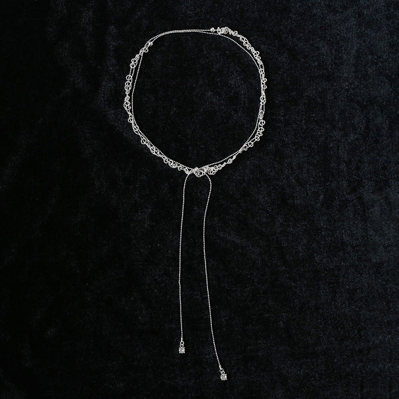 Multi-Wear Hollow Lace Adjustable Pull-Tie Choker Necklace - floysun