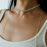 Multi-Wear Hollow Lace Adjustable Pull-Tie Choker Necklace - floysun