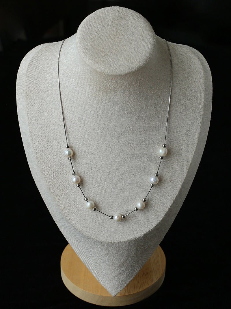 Multi-Wear Styles Adjustable Sliding Freshwater Pearl Smile Long Necklace - floysun