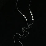 Multi-Wear Styles Adjustable Sliding Freshwater Pearl Smile Long Necklace - floysun