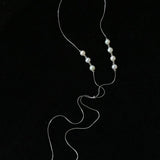 Multi-Wear Styles Adjustable Sliding Freshwater Pearl Smile Long Necklace - floysun