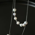 Multi-Wear Styles Adjustable Sliding Freshwater Pearl Smile Long Necklace - floysun