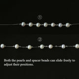 Multi-Wear Styles Adjustable Sliding Freshwater Pearl Smile Long Necklace - floysun