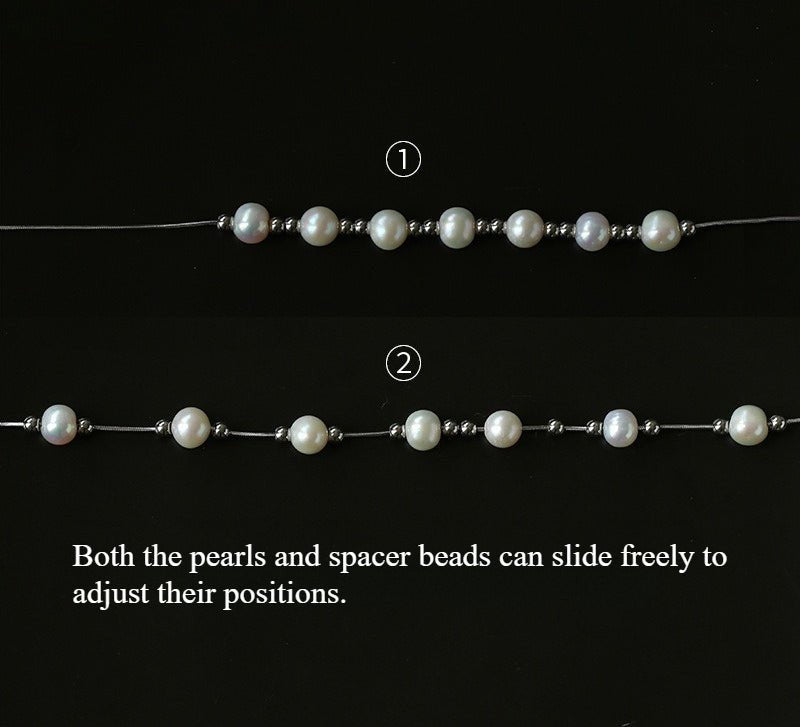 Multi-Wear Styles Adjustable Sliding Freshwater Pearl Smile Long Necklace - floysun