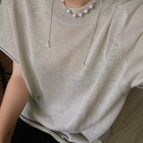 Multi-Wear Styles Adjustable Sliding Freshwater Pearl Smile Long Necklace - floysun