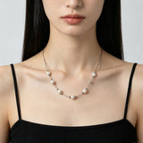 Multi-Wear Styles Adjustable Sliding Freshwater Pearl Smile Long Necklace - floysun