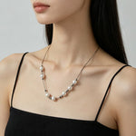 Multi-Wear Styles Adjustable Sliding Freshwater Pearl Smile Long Necklace - floysun