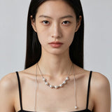 Multi-Wear Styles Adjustable Sliding Freshwater Pearl Smile Long Necklace - floysun