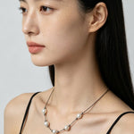 Multi-Wear Styles Adjustable Sliding Freshwater Pearl Smile Long Necklace - floysun