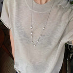 Multi-Wear Styles Adjustable Sliding Freshwater Pearl Smile Long Necklace - floysun