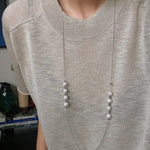 Multi-Wear Styles Adjustable Sliding Freshwater Pearl Smile Long Necklace - floysun