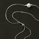 Multi-Wear Styles Adjustable Sliding Freshwater Pearl Smile Long Necklace - floysun