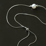 Multi-Wear Styles Adjustable Sliding Freshwater Pearl Smile Long Necklace - floysun