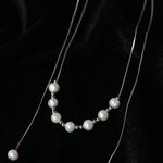Multi-Wear Styles Adjustable Sliding Freshwater Pearl Smile Long Necklace - floysun