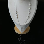 Multi-Wear Styles Adjustable Sliding Freshwater Pearl Smile Long Necklace - floysun