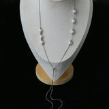 Multi-Wear Styles Adjustable Sliding Freshwater Pearl Smile Long Necklace - floysun