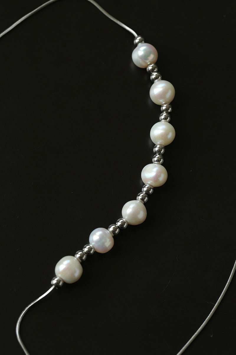 Multi-Wear Styles Adjustable Sliding Freshwater Pearl Smile Long Necklace - floysun