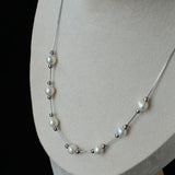 Multi-Wear Styles Adjustable Sliding Freshwater Pearl Smile Long Necklace - floysun