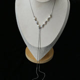Multi-Wear Styles Adjustable Sliding Freshwater Pearl Smile Long Necklace - floysun