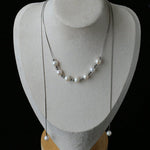 Multi-Wear Styles Adjustable Sliding Freshwater Pearl Smile Long Necklace - floysun