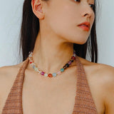 Multicolor Gemstone Beaded Necklace - floysun
