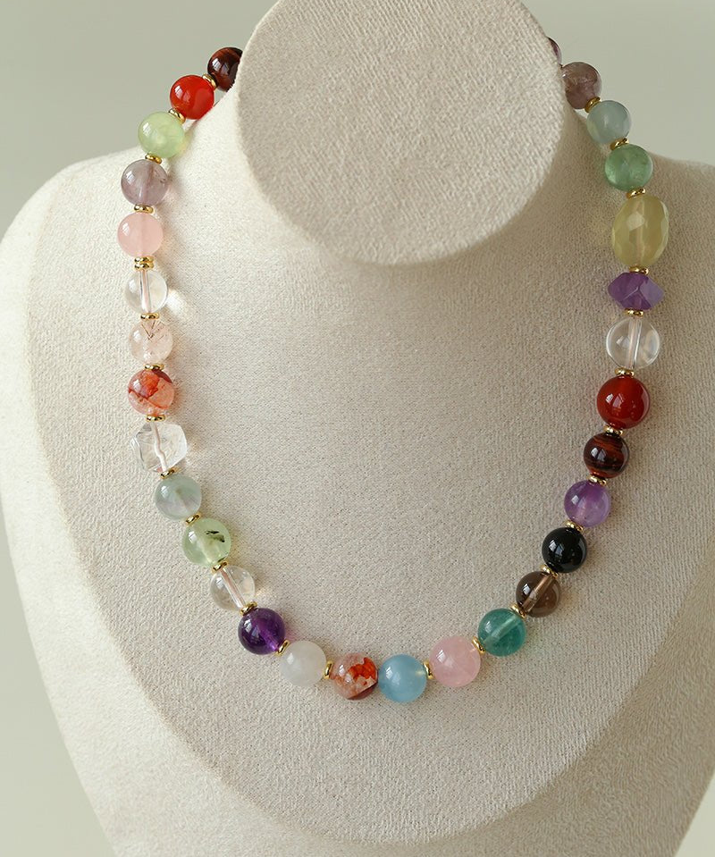 Multicolor Gemstone Beaded Necklace - floysun