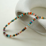Multicolor Gemstone & Mother of Pearl Disc Bead Necklace - floysun