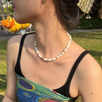 Multicolor Gemstone & Mother of Pearl Disc Bead Necklace - floysun
