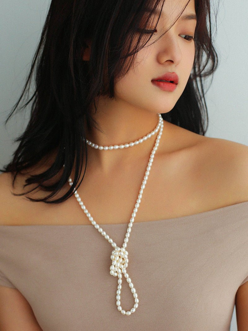 Multilayer Long Freshwater Pearl Necklace - floysun