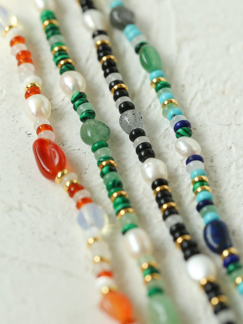 Multiple Irregular Colored Agate Jade Necklace - floysun