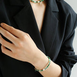 Collier de jade avec agates de couleurs irrégulières multiples -Vert