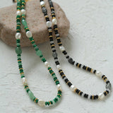 Collier de jade avec agates de couleurs irrégulières multiples -Vert
