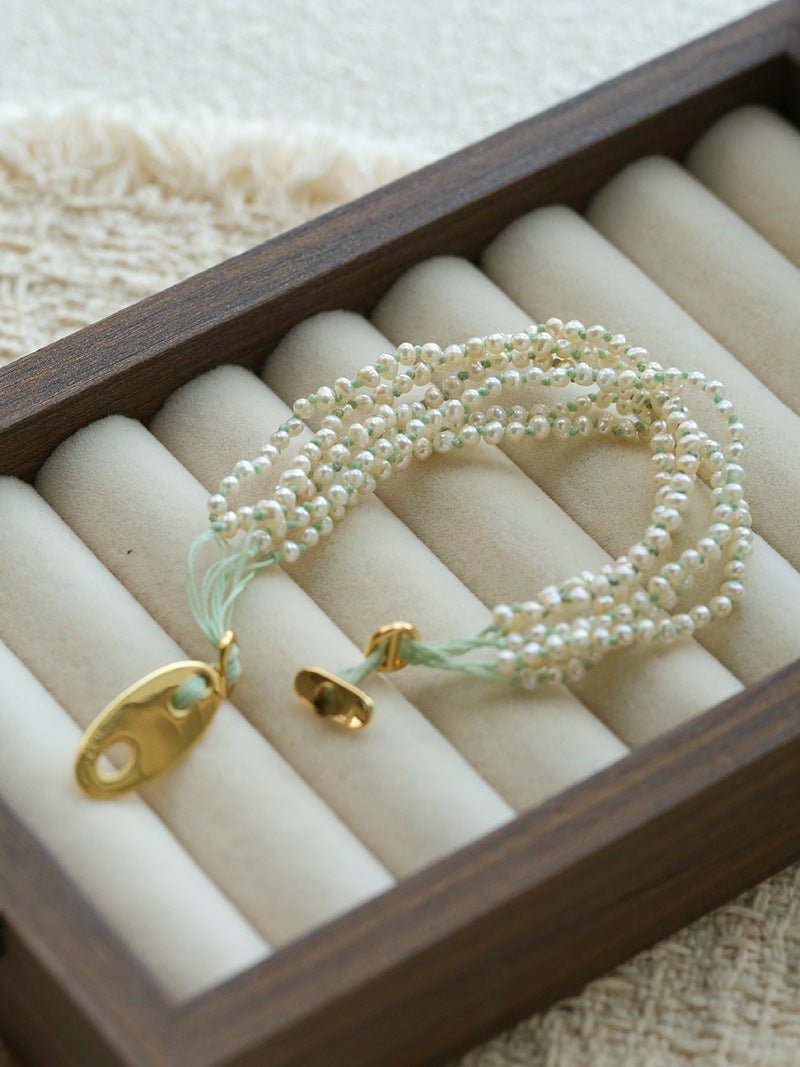Multi‑Strand Freshwater Pearl Beaded Bracelet - floysun