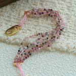 Multi‑Strand Pink Cord Tourmaline Beaded Bracelet - floysun