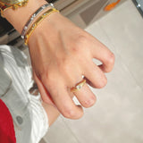 Narrow Brushed Ribbon Starburst Diamond Bangle - floysun