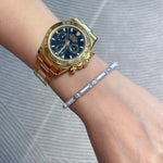 Narrow Brushed Ribbon Starburst Diamond Bangle - floysun