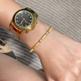 Narrow Brushed Ribbon Starburst Diamond Bangle - floysun