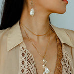 Natural Baroque Pearl Carved Hollow Flower Necklace - floysun