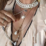 Natural Baroque Pearl Carved Hollow Flower Necklace - floysun