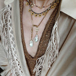 Natural Baroque Pearl Carved Hollow Flower Necklace - floysun