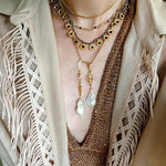 Natural Baroque Pearl Carved Hollow Flower Necklace - floysun
