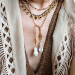 Natural Baroque Pearl Carved Hollow Flower Necklace - floysun