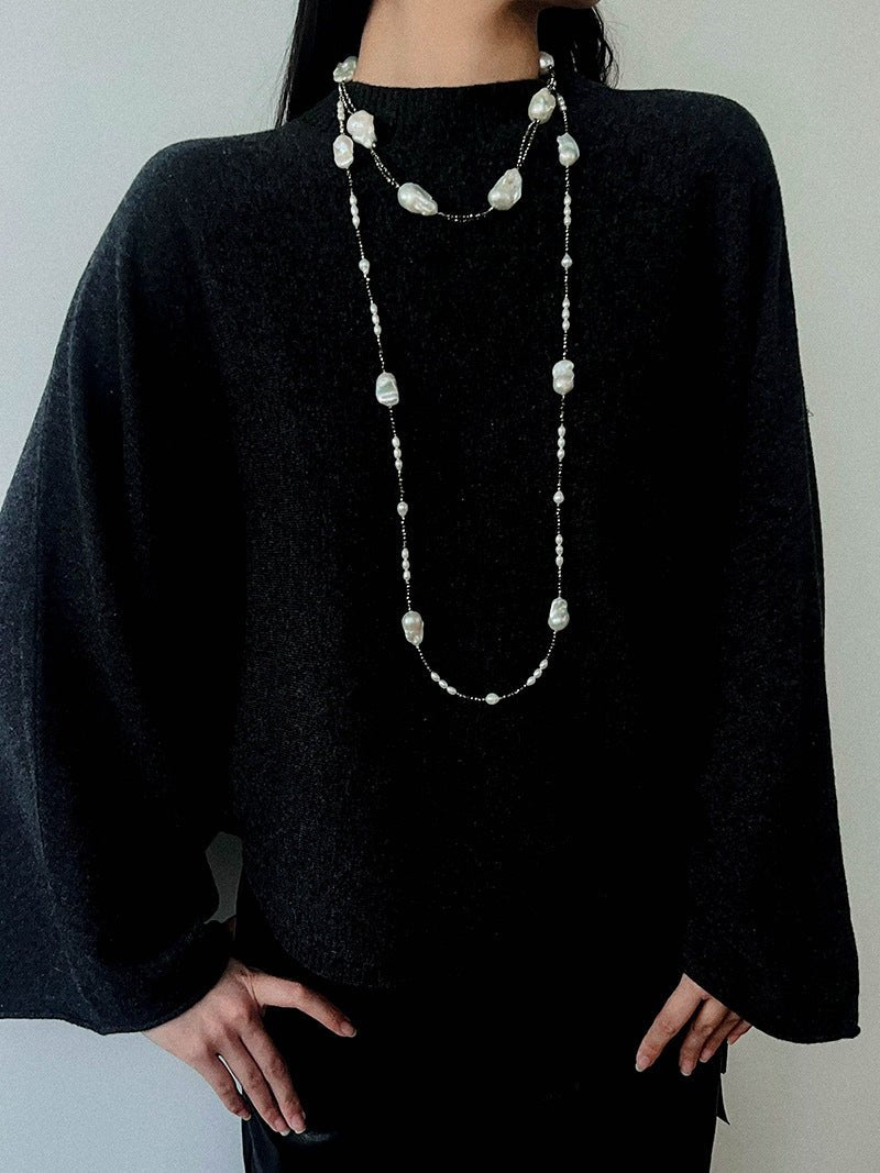 Natural Baroque Pearl & Gold Ore Statement Necklace - floysun