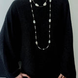 Natural Baroque Pearl & Gold Ore Statement Necklace - floysun