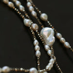 Natural Baroque Pearl & Gold Ore Statement Necklace - floysun