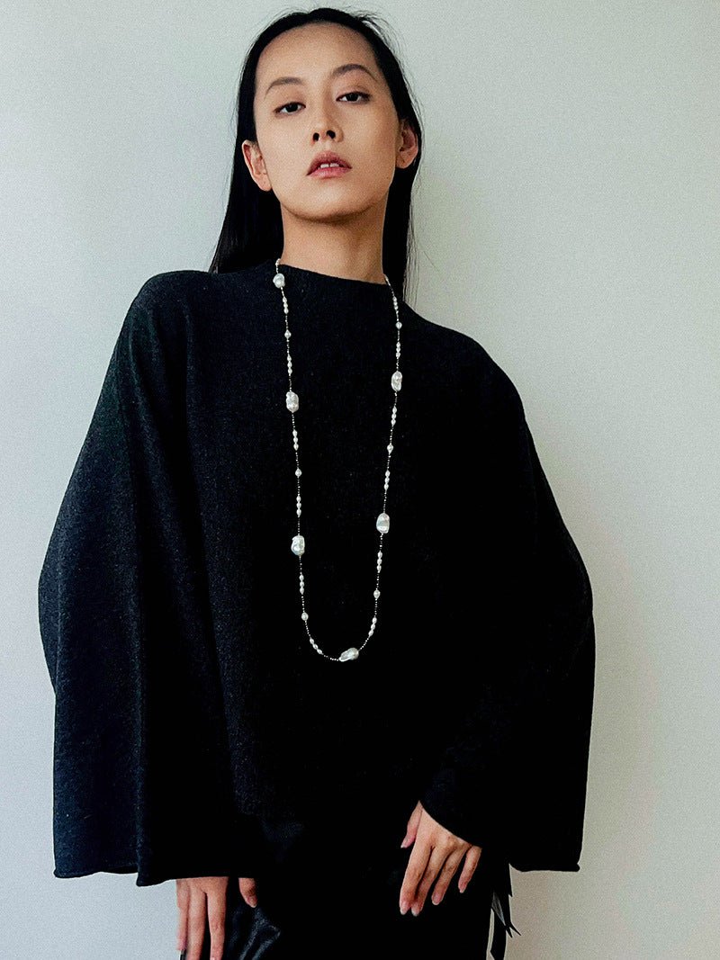 Natural Baroque Pearl & Gold Ore Statement Necklace - floysun