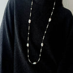 Natural Baroque Pearl & Gold Ore Statement Necklace - floysun