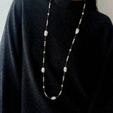 Natural Baroque Pearl & Gold Ore Statement Necklace - floysun